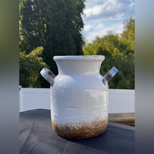 EUC Farmhouse Ceramic Vase 8”H , Rustic Shabby Chic